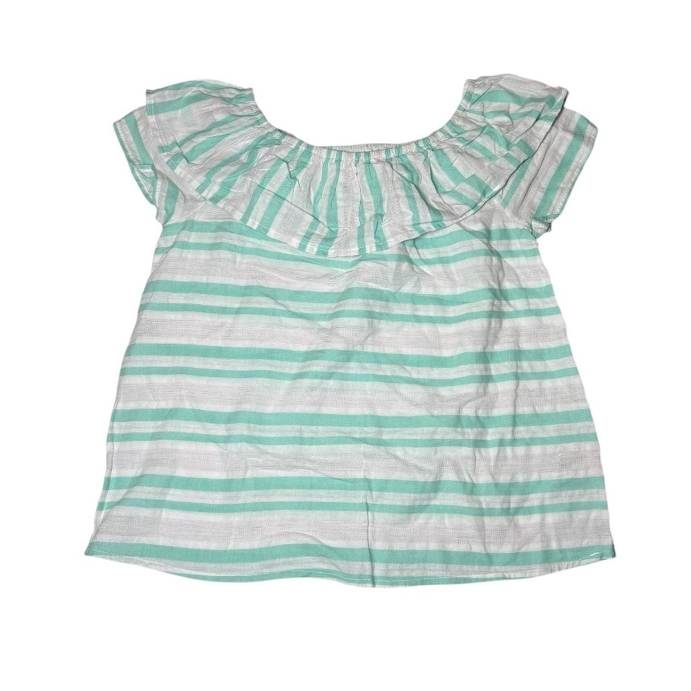 Cat & Jack Girls Sleeveless Top Striped Turquoise White Size Medium 7/8 Summer